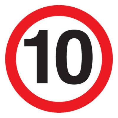 10mph Circular Reflective Sign