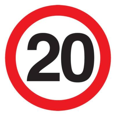 20mph Circular Reflective Sign