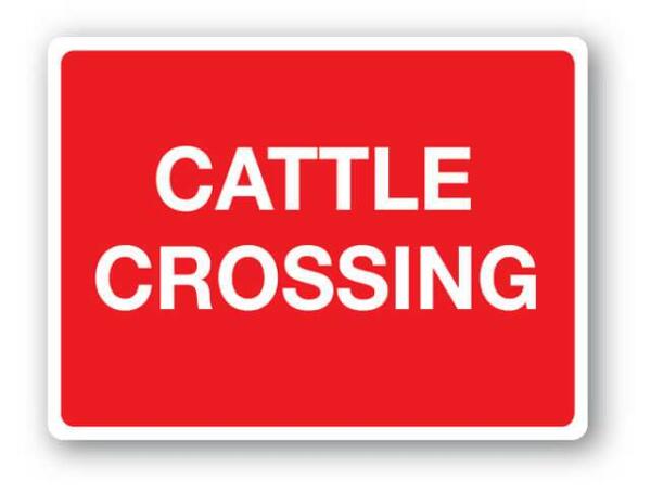 Cattle Crossing Sign