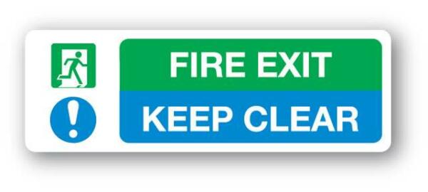 Fire Exit - Keep Clear Sign