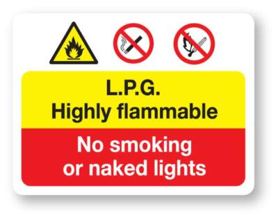 L.P.G. Highly Flammable Sign