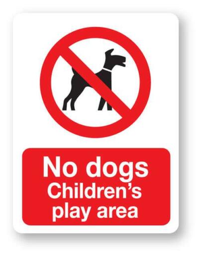 No Dogs - Children's Play Area Sign