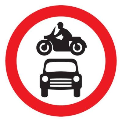 No Motor Vehicles Reflective Sign