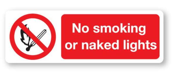 No Smoking Or Naked Lights Sign