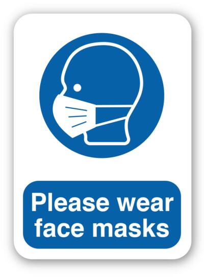 Please wear face masks sign