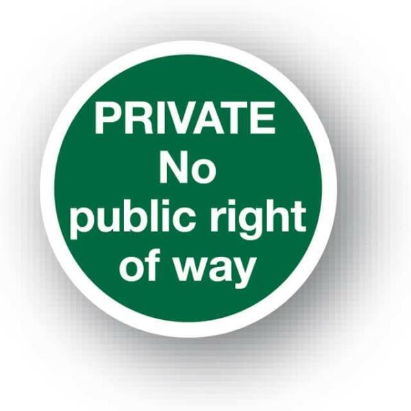 Private No Right Of Way Waymarker Disc