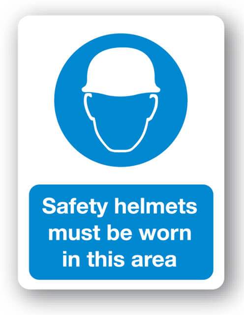 Safety Helmets Must Be Worn In This Area Sign - Farm Signs