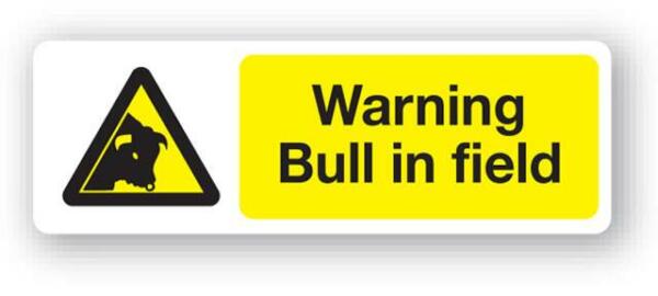 Warning - Bull In Field Sign