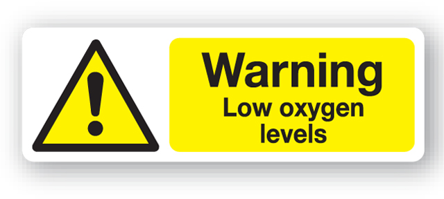 Warning - Low Oxygen Levels Sign - Farm Signs